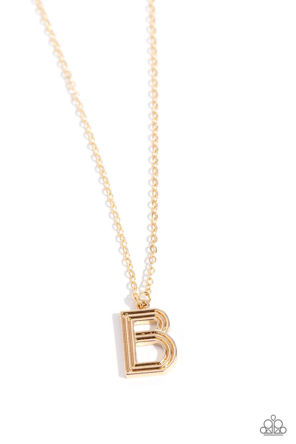 Leave Your Initials - gold - B - Paparazzi necklace