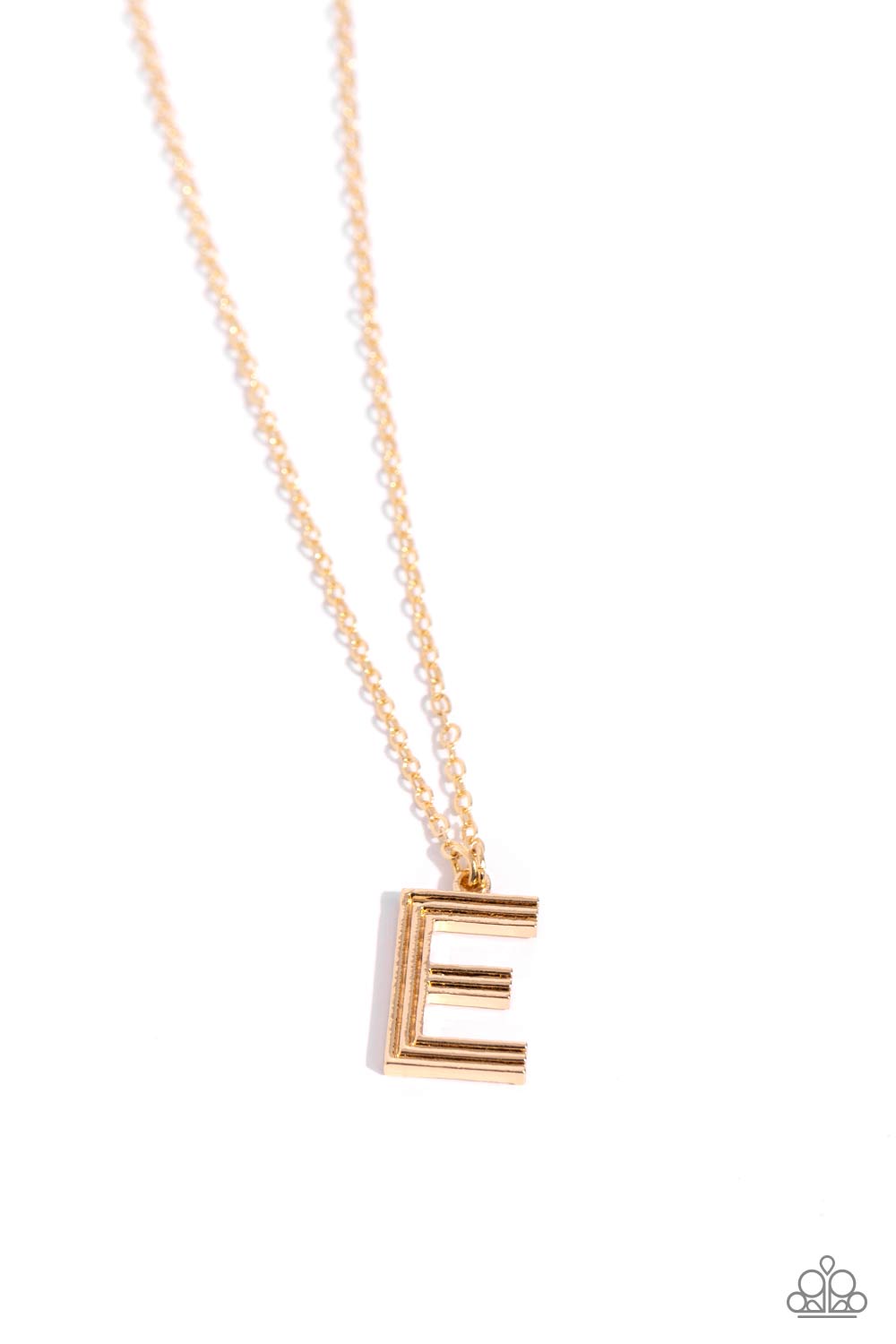 Leave Your Initials - gold - E - Paparazzi necklace