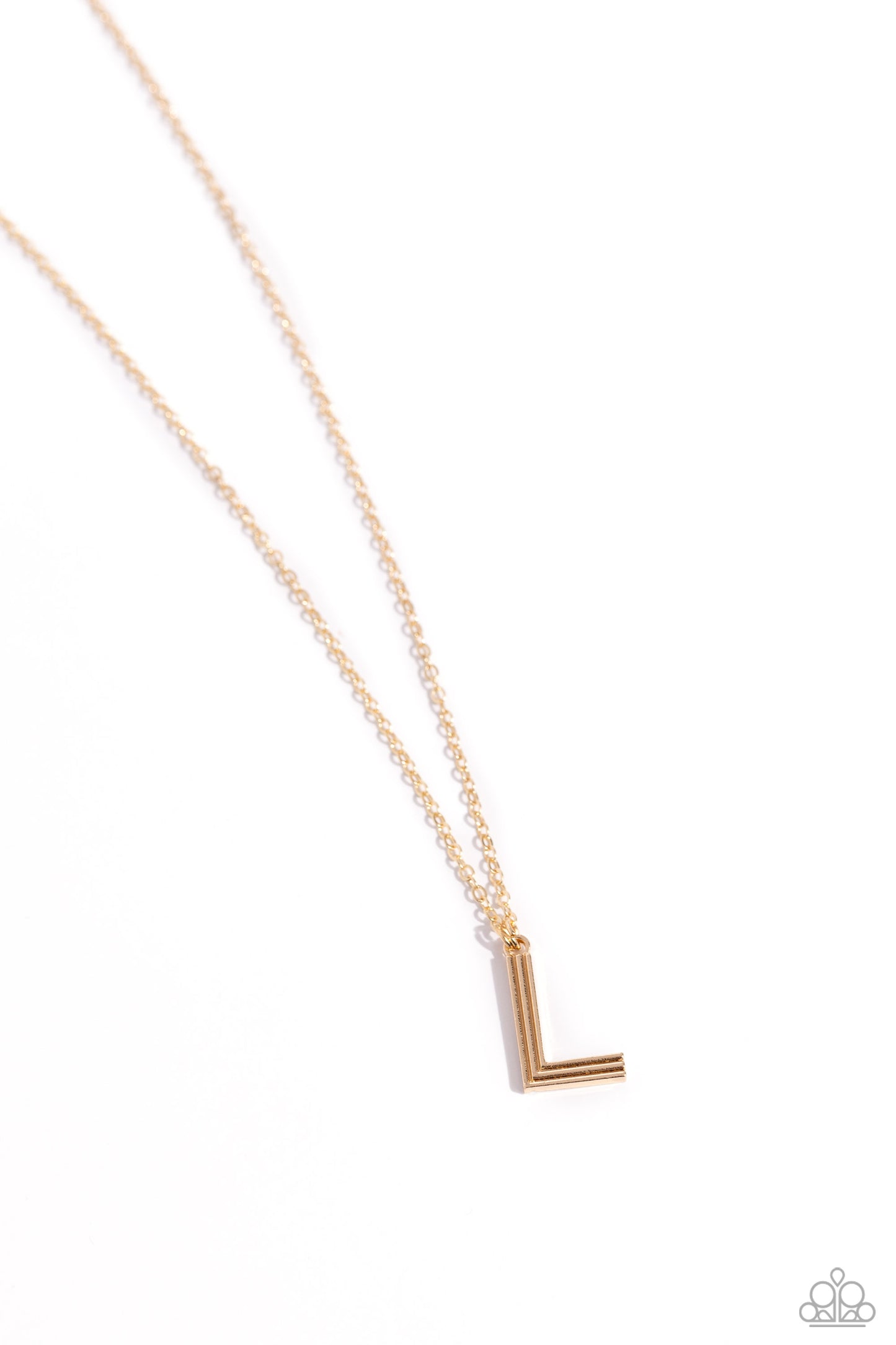 Leave Your Initials - gold - L - Paparazzi necklace