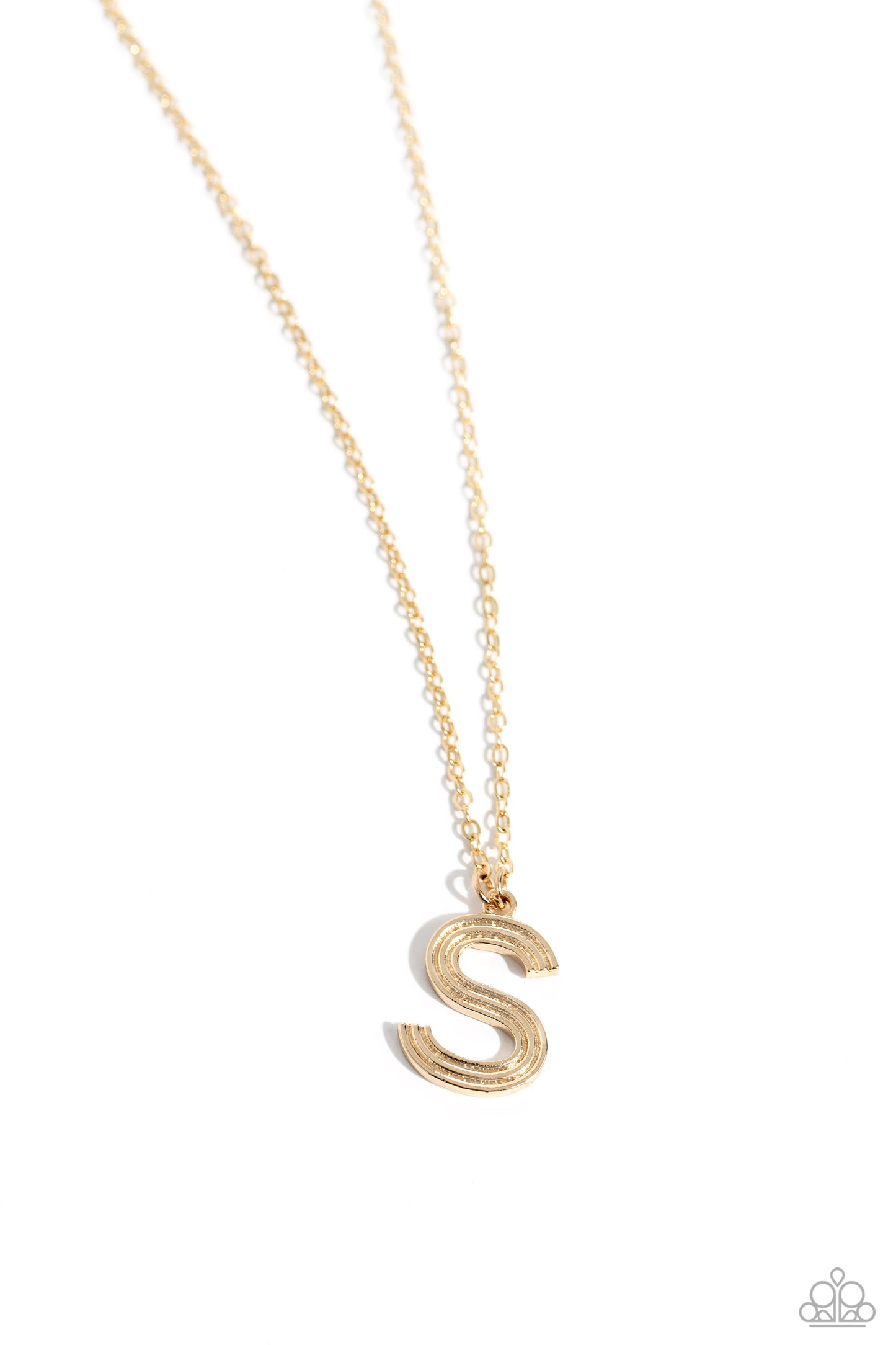 Leave Your Initials - gold - S - Paparazzi necklace