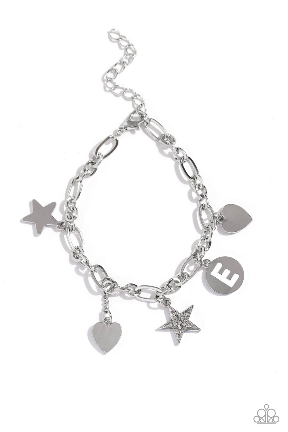 Legacy Letters - E - white - Paparazzi bracelet
