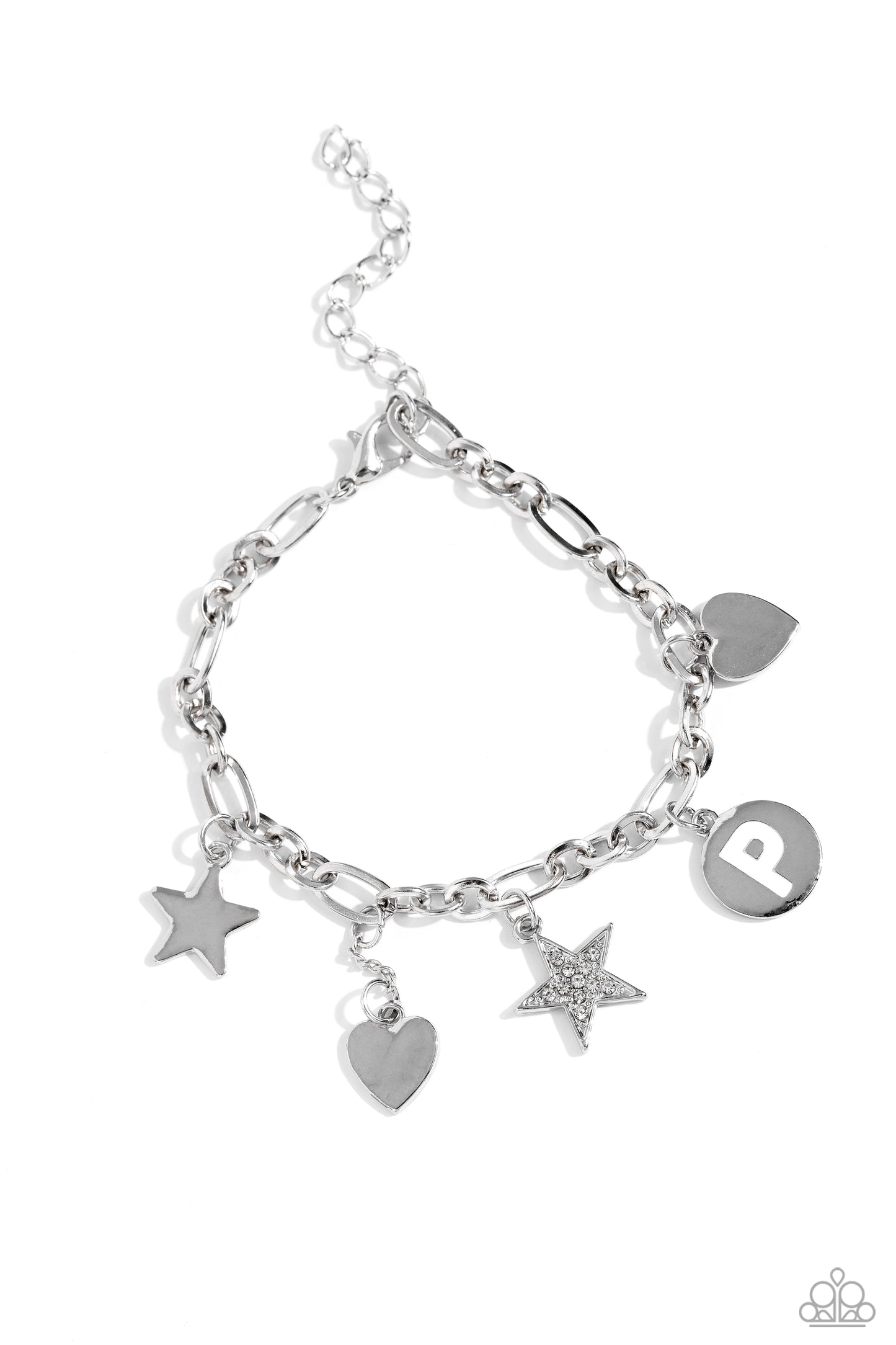 Legacy Letters - P - white - Paparazzi bracelet