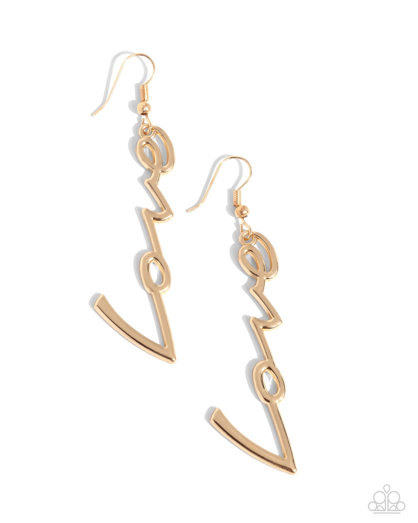 Light-Catching Letters - gold - Paparazzi earrings