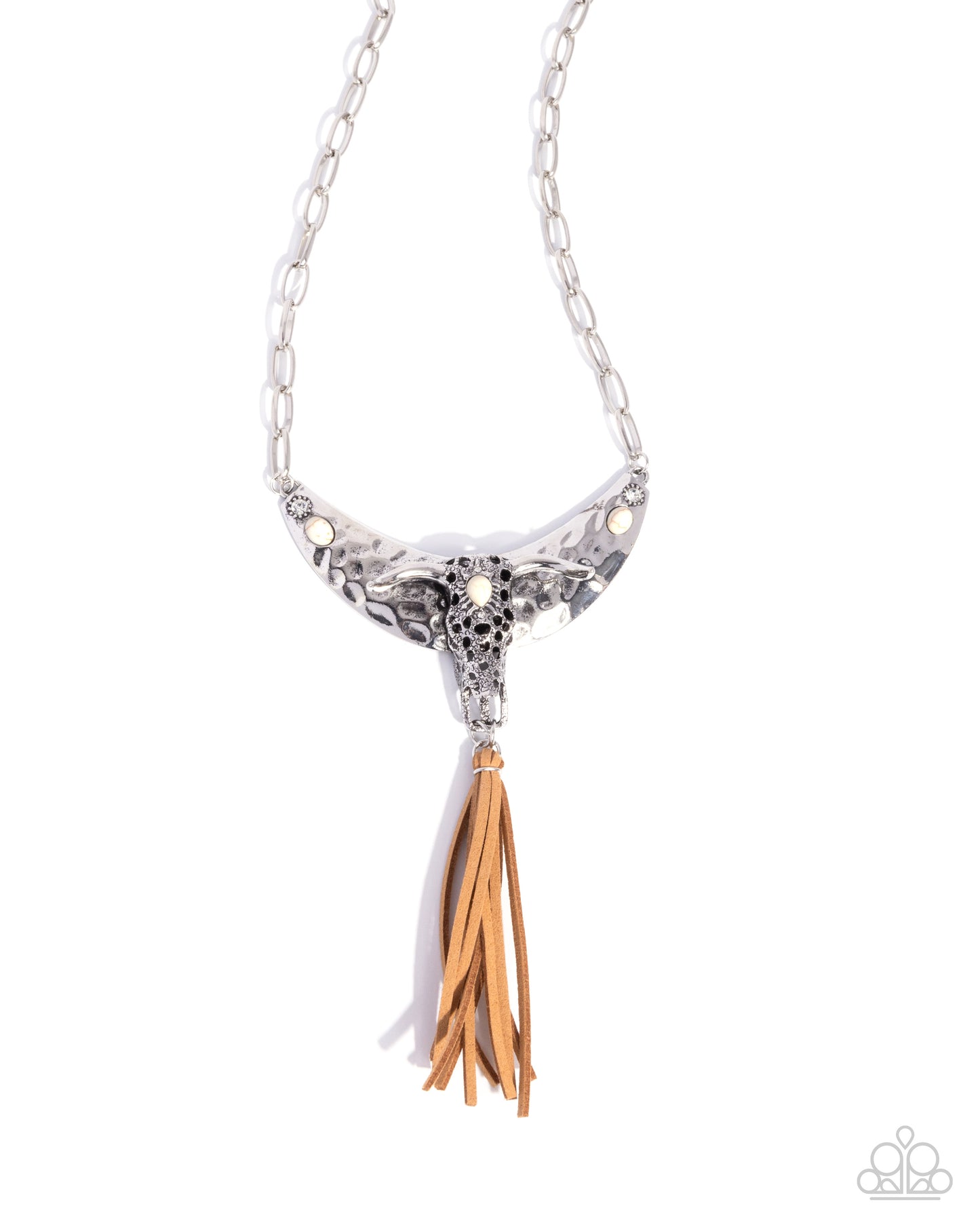 Limitless Longhorn - white - Paparazzi necklace