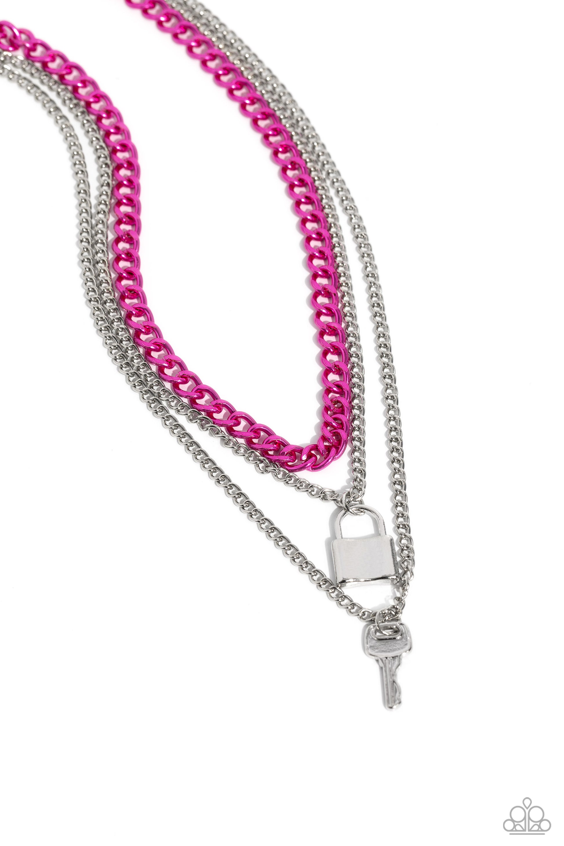 Locked Labor - pink - Paparazzi necklace