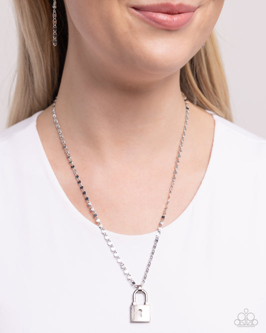 Locked Lesson - silver - Paparazzi necklace