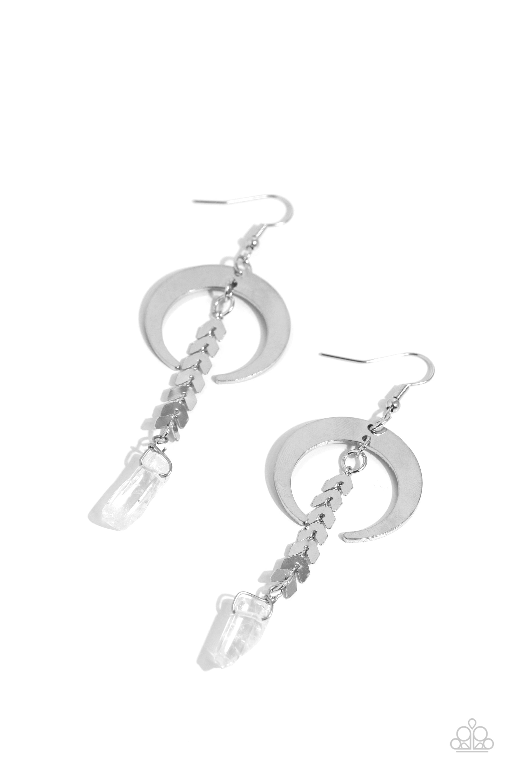 Lounging Laurel - white - Paparazzi earrings