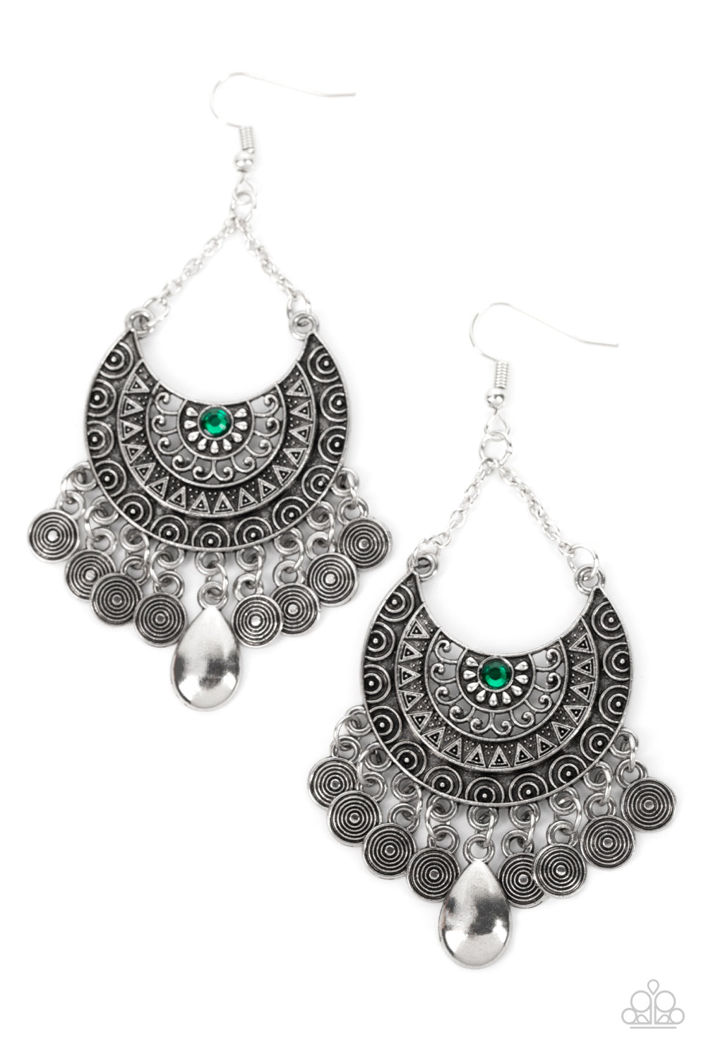Lunar Allure - green - Paparazzi earrings