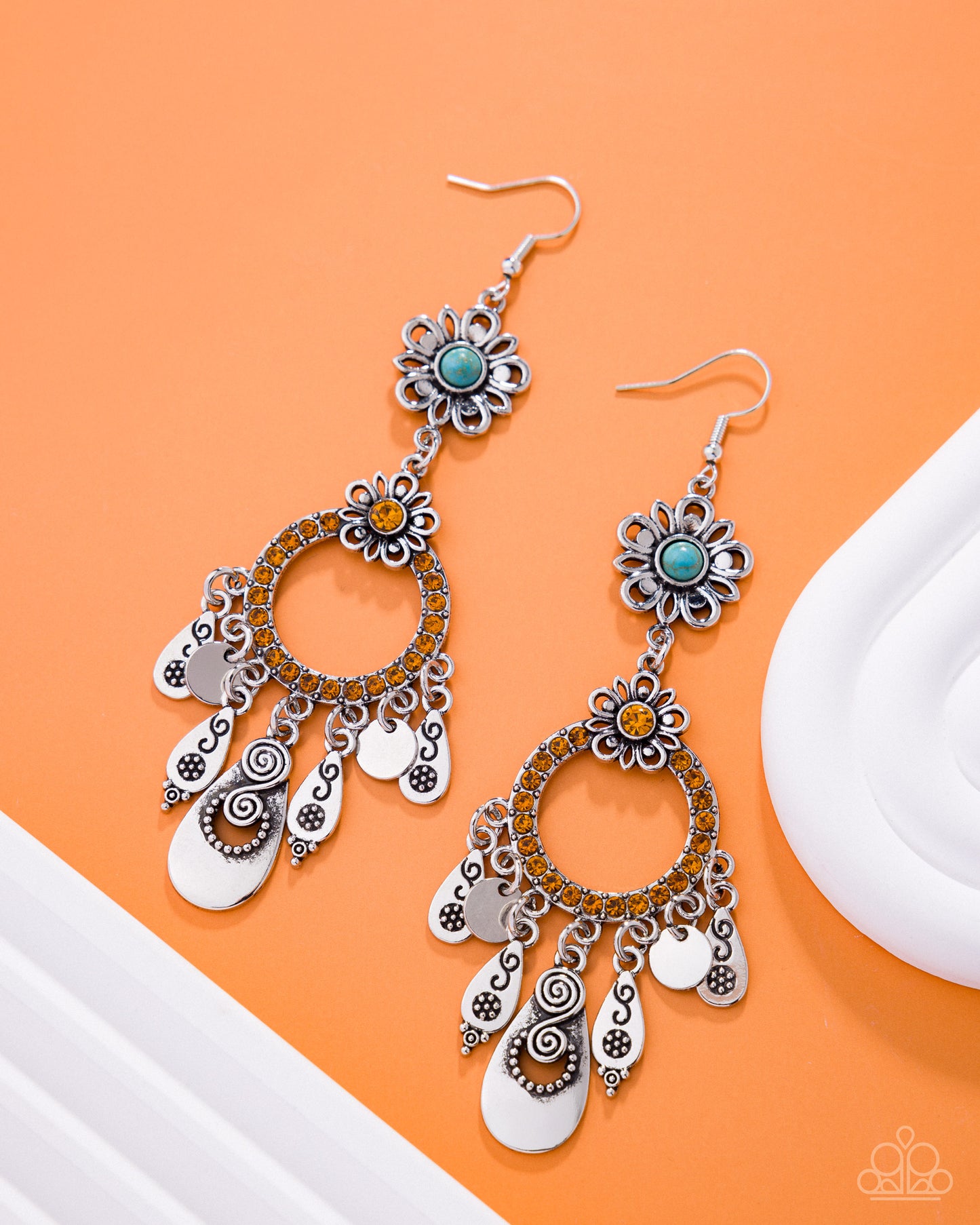Majestic Mosaic - orange - Paparazzi earrings