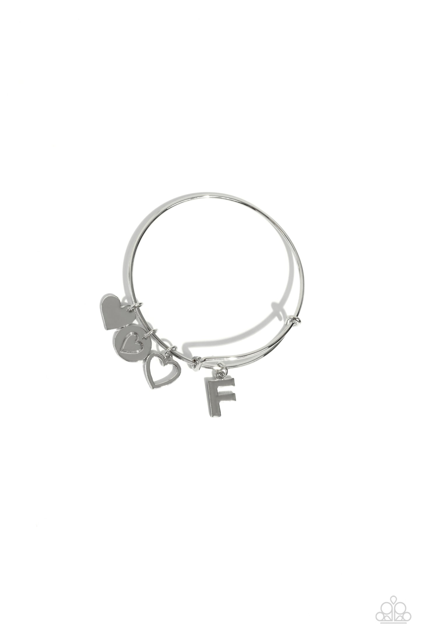 Making It INITIAL - silver - F - Paparazzi bracelet