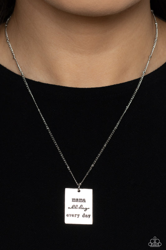 Mama MVP - silver - Paparazzi necklace