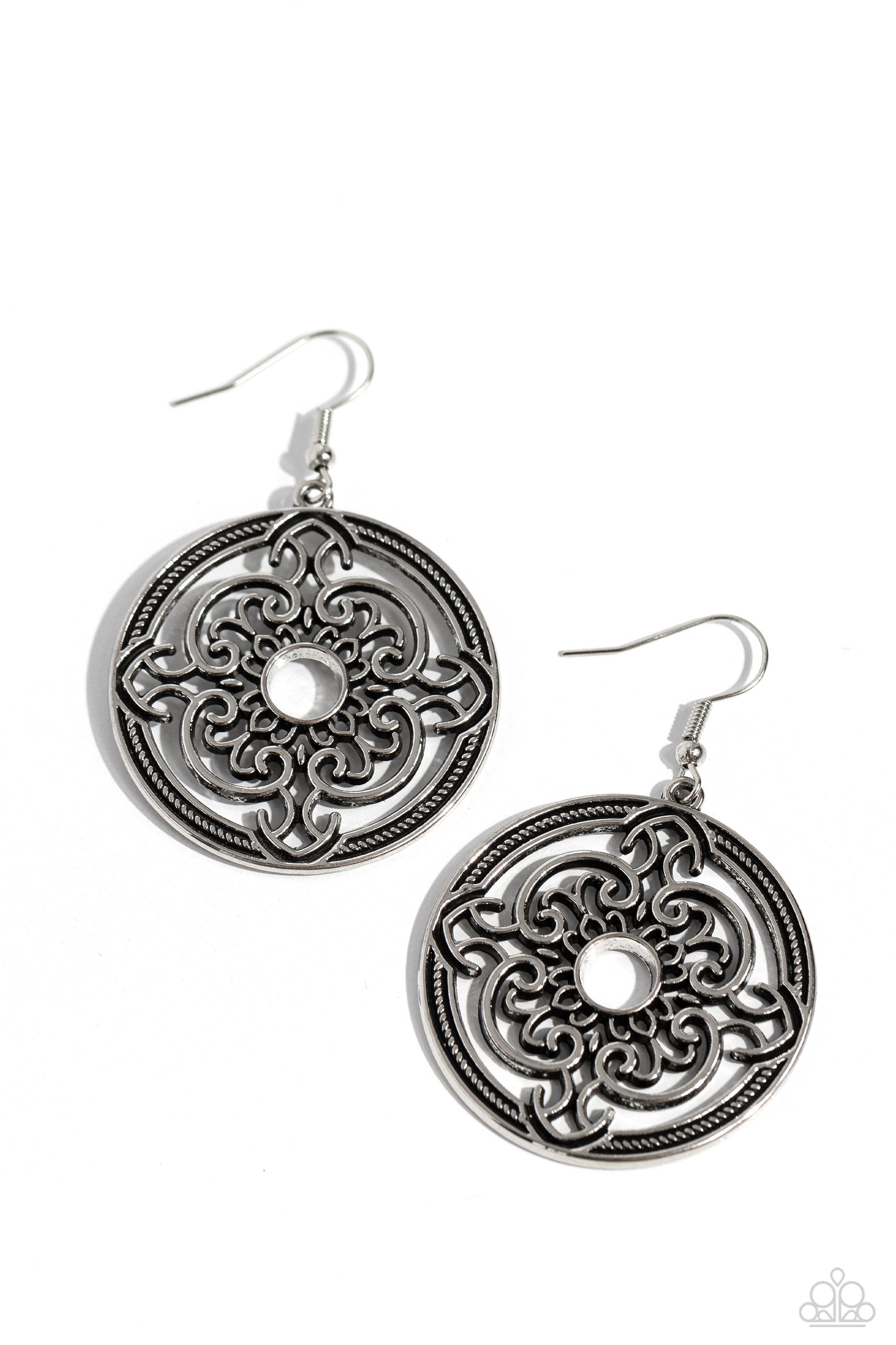 Mandala Meditation - silver - Paparazzi earrings
