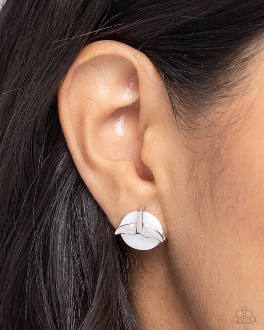 Mermaidcore - white - Paparazzi earrings