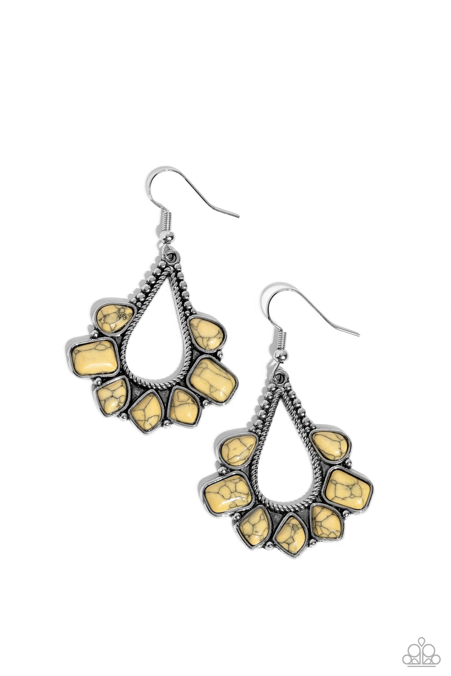 Mesa Trek - yellow - Paparazzi earrings