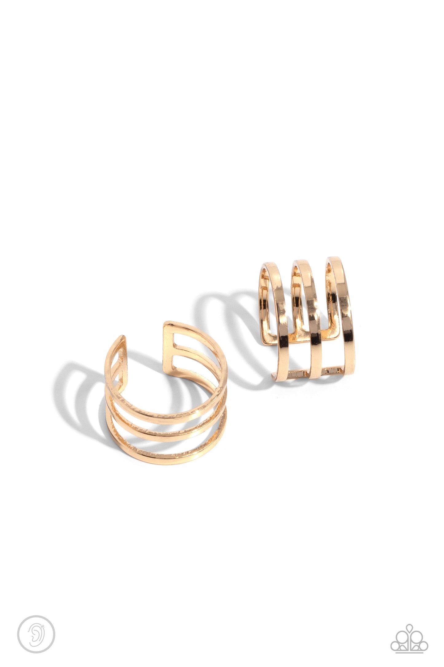 Metro Mashup - gold - Paparazzi ear cuff