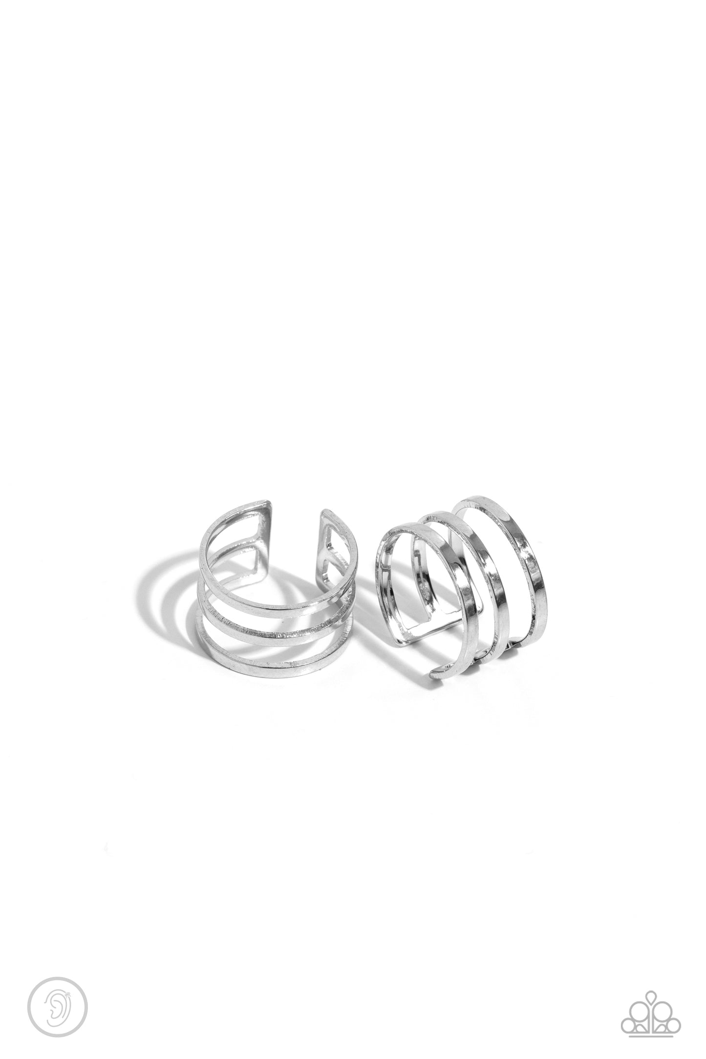 Metro Mashup - silver - Paparazzi ear cuff