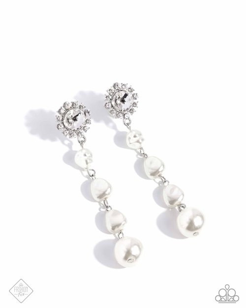 Modish Motif - white - Paparazzi earrings