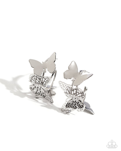 No WINGS Attached - silver - Paparazzi earrings