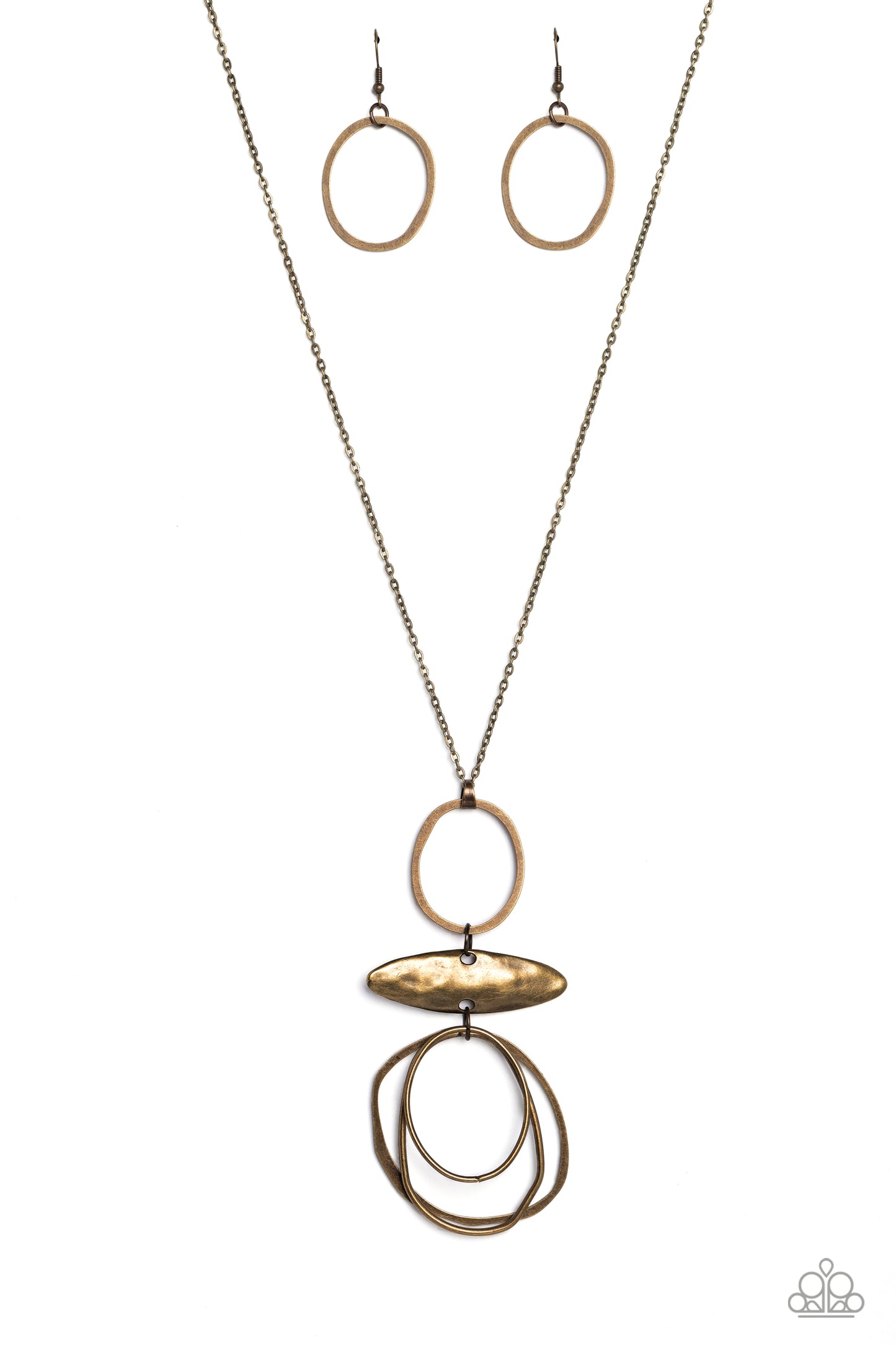 Oblong Obligato - brass - Paparazzi necklace