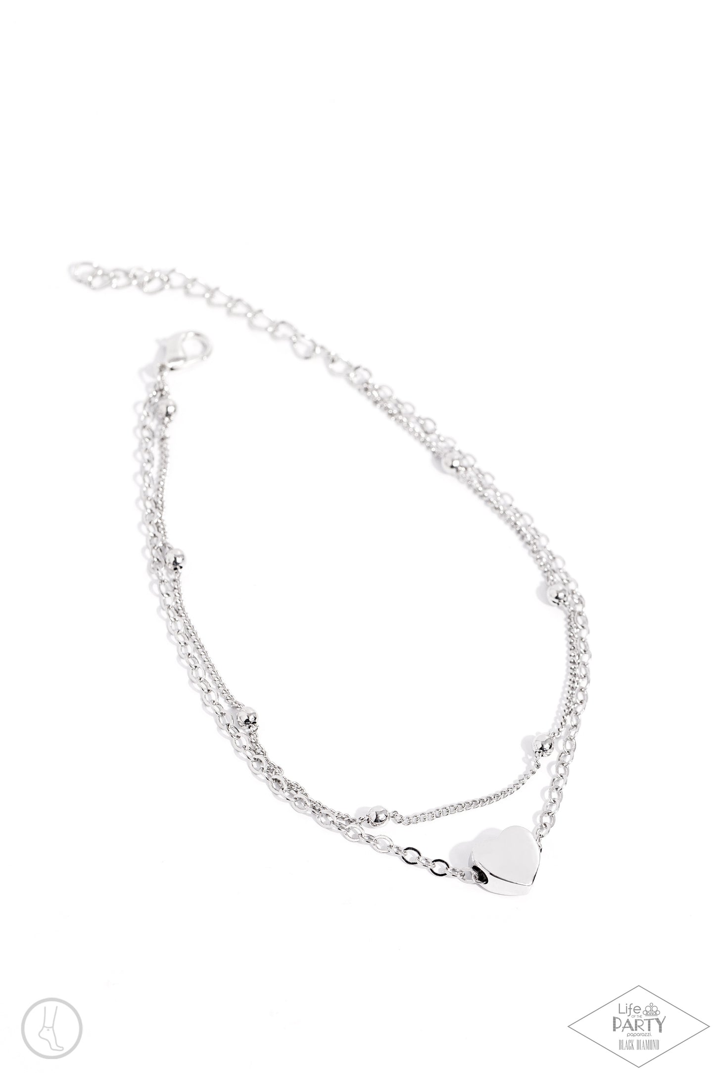 Ocean Heart - silver - Paparazzi anklet