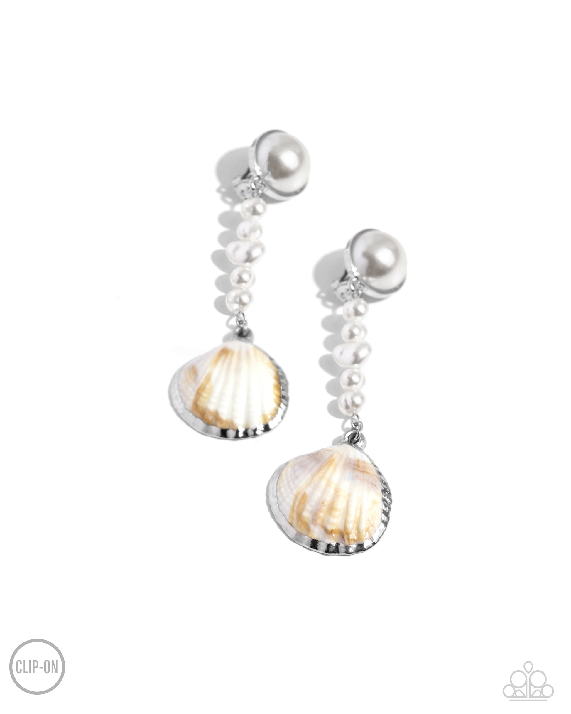 Oceanic Occasion - white - Paparazzi CLIP ON earrings