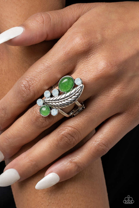 Off To FEATHER-land - green - Paparazzi ring