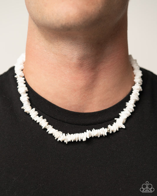 On A SHELL-ular Level - white - Paparazzi MENS necklace