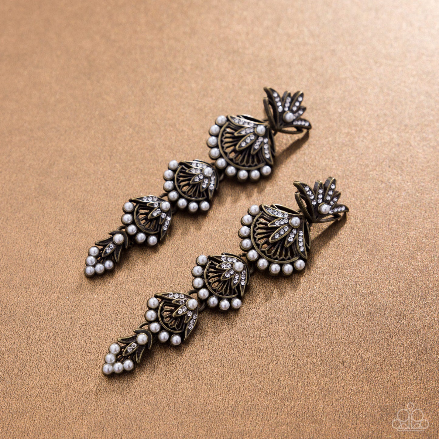 Ornate Optimism - brass - Paparazzi earrings