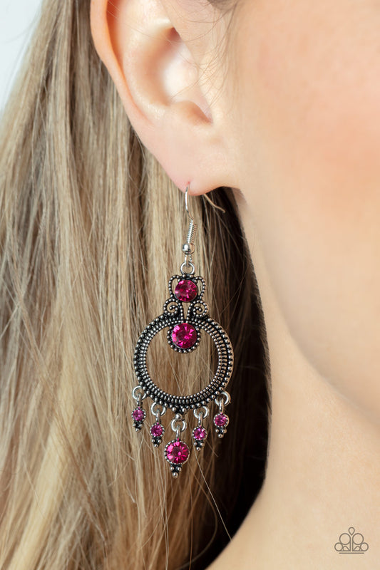 Palace Politics - pink - Paparazzi earrings