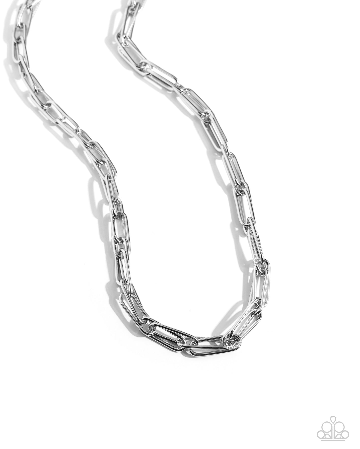 Paperclip Power - silver - Paparazzi MENS necklace