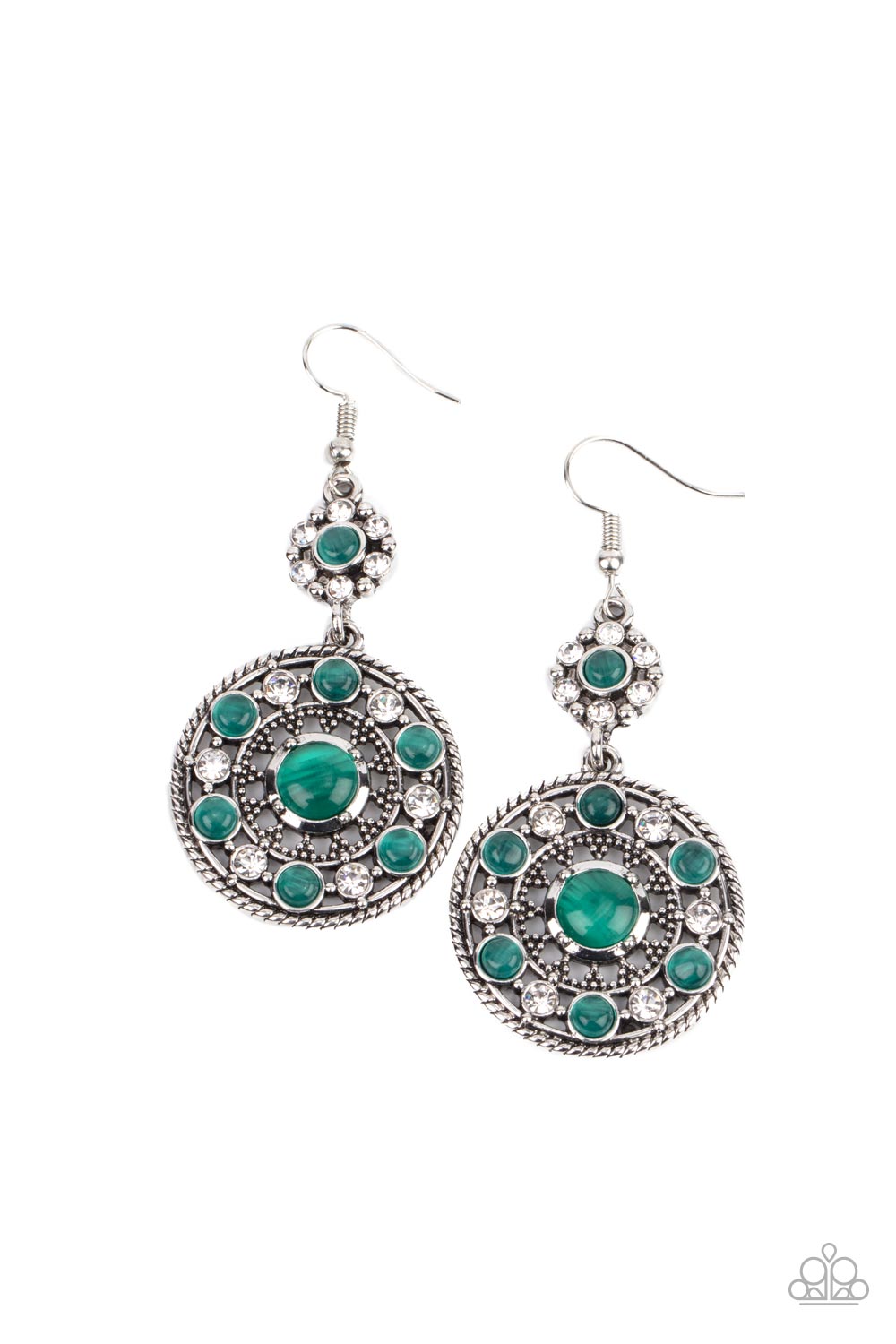 Party at My PALACE - green - Paparazzi earrings