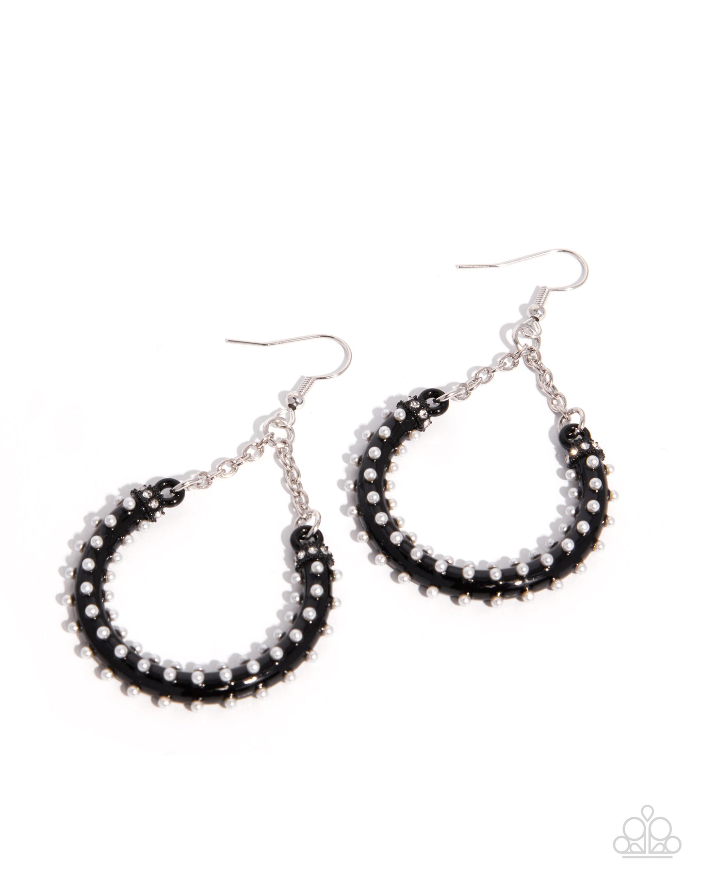 Peaceable Pearls - black - Paparazzi earrings