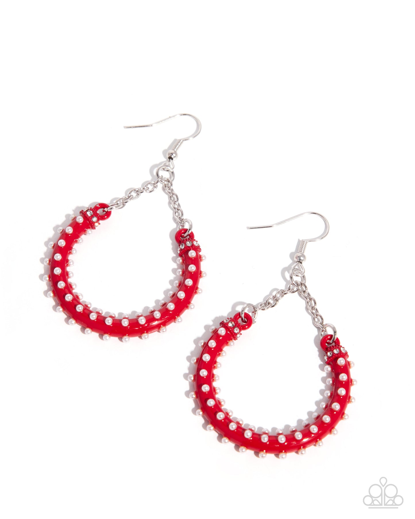 Peaceable Pearls - red - Paparazzi earrings
