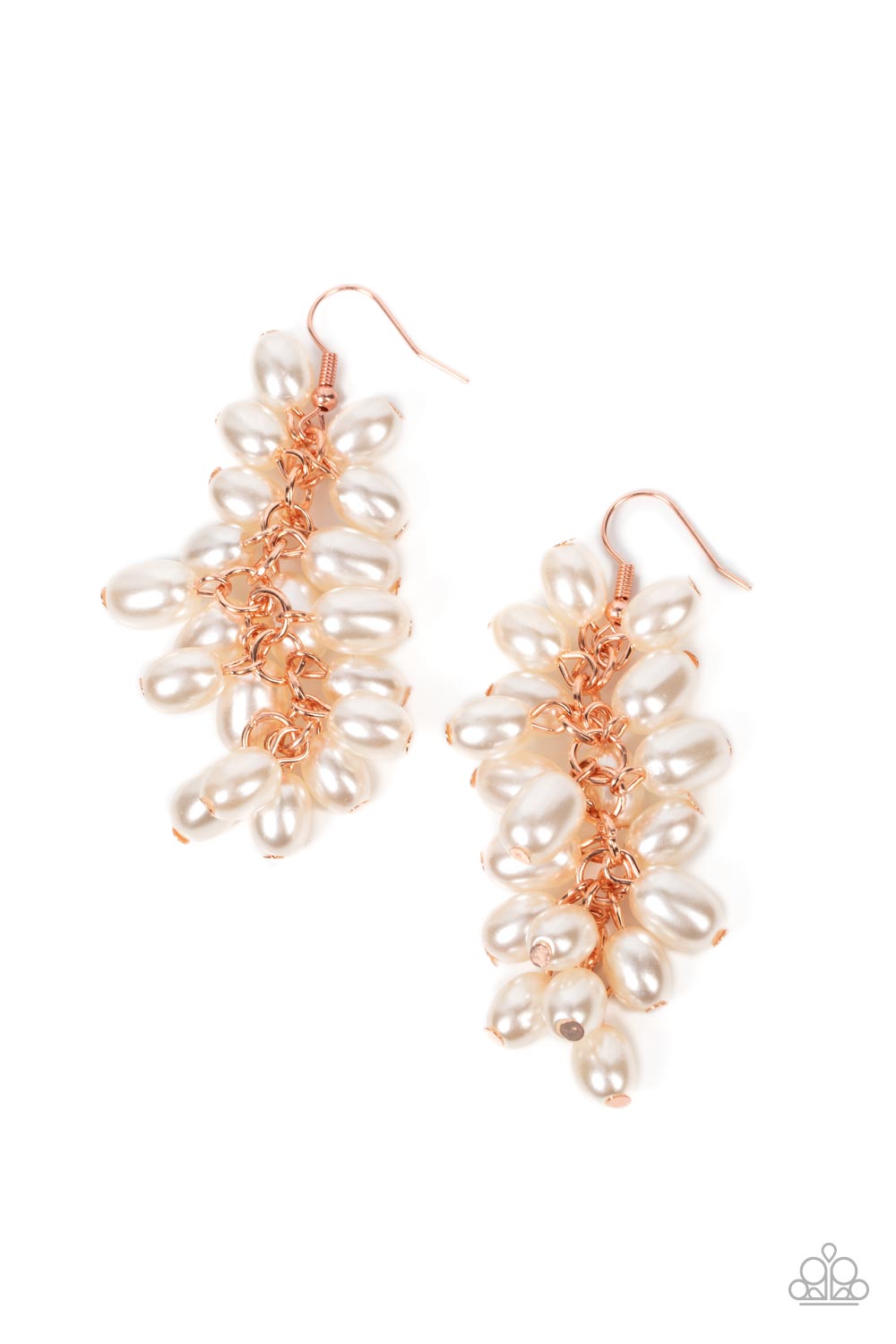 Pearl Posse - copper - Paparazzi earrings