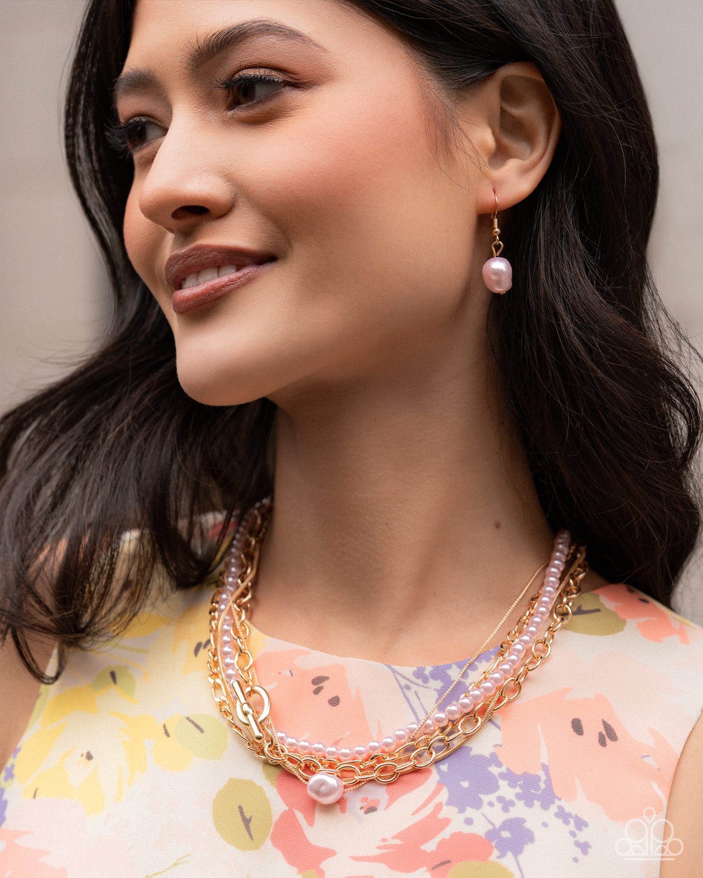 Pearl Posterity - pink - Paparazzi necklace