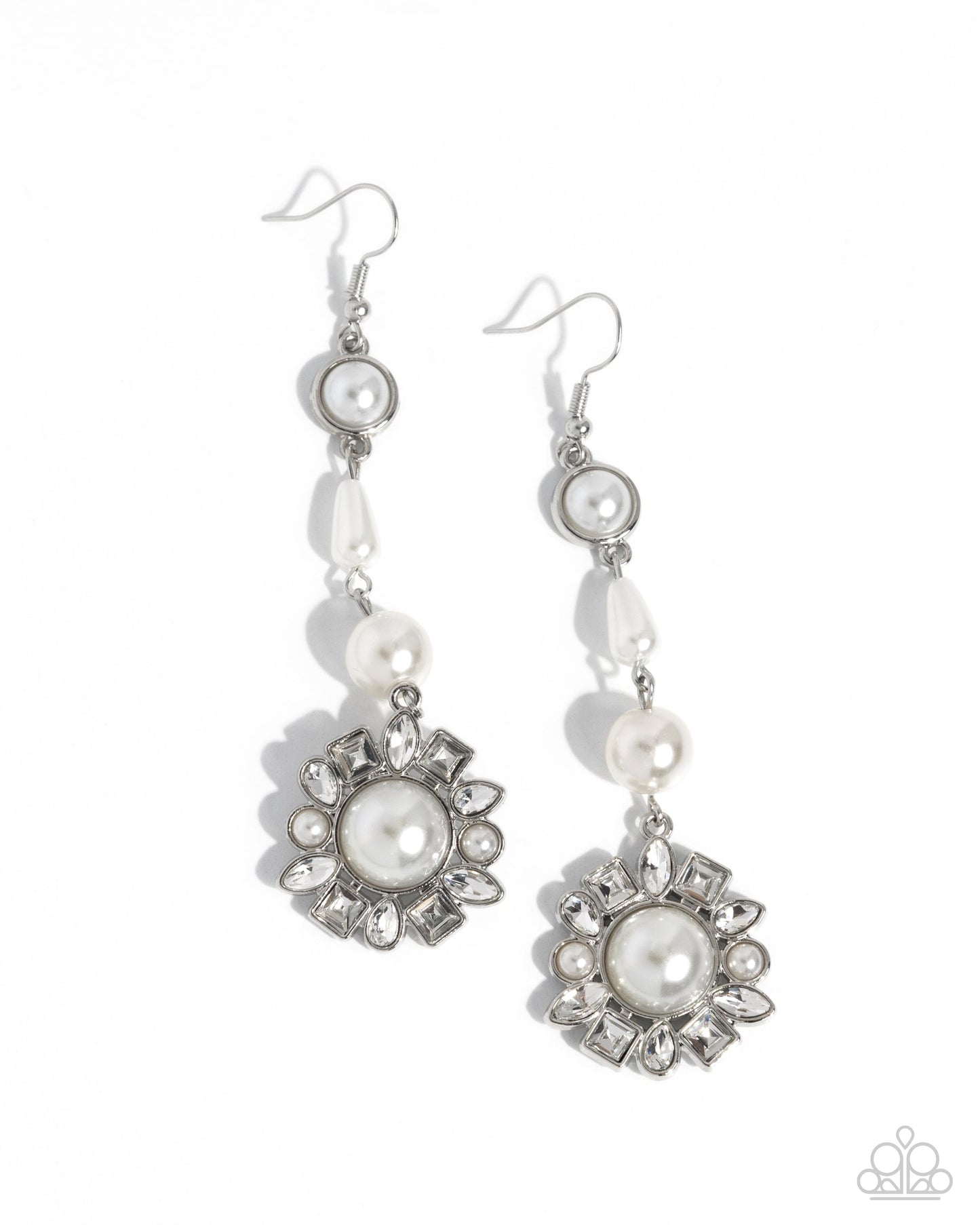 Pearly Plot Twist - white - Paparazzi earrings