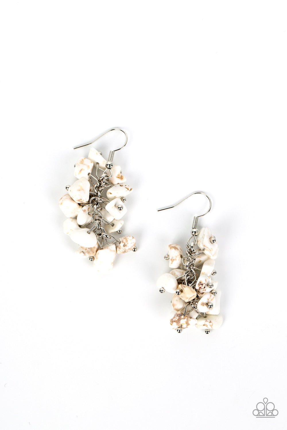 Pebble Palette - white - Paparazzi earrings