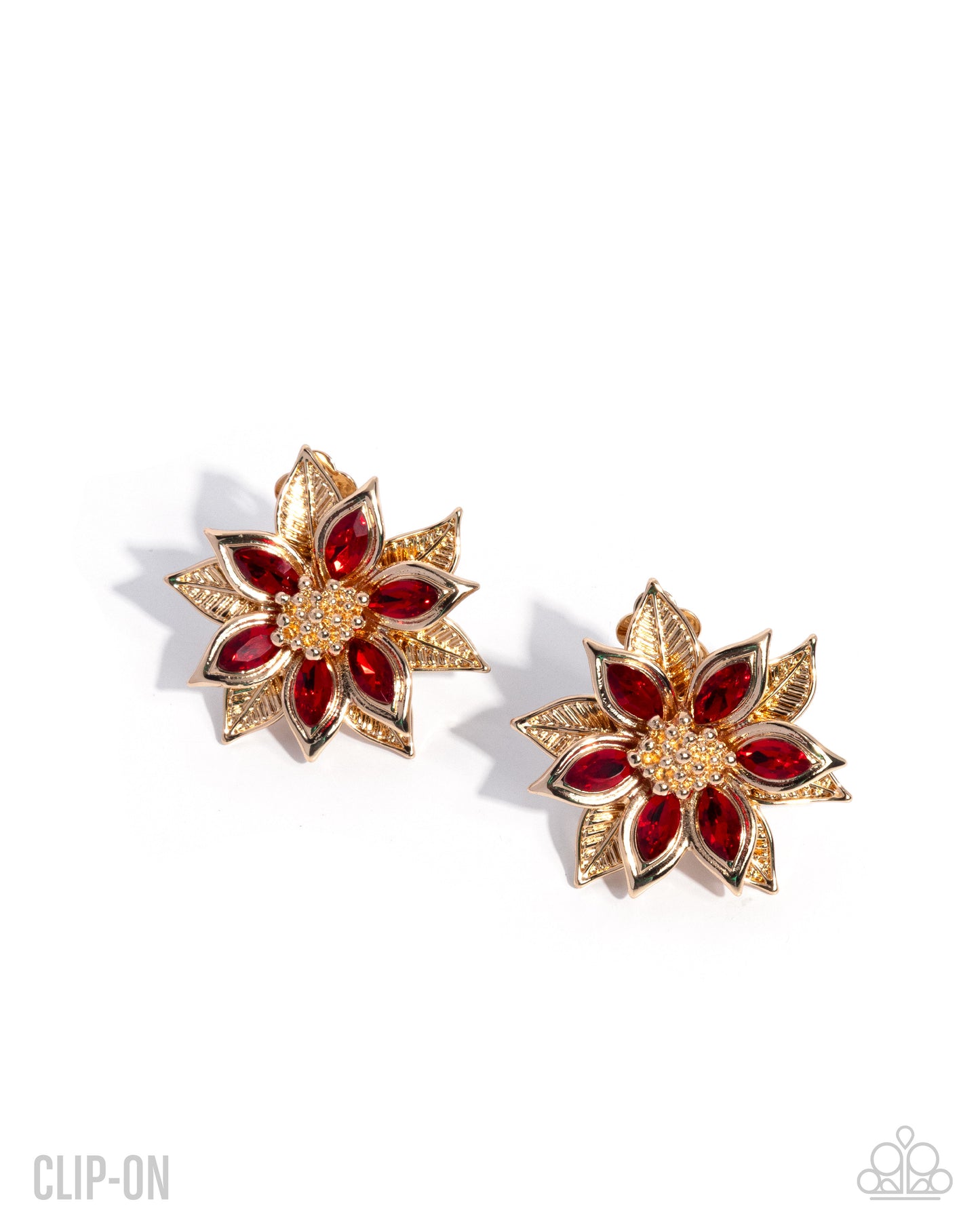 Perceptive Poinsettia - red - Paparazzi CLIP ON earrings