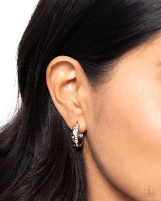 Perceptive Polish - white - Paparazzi earrings
