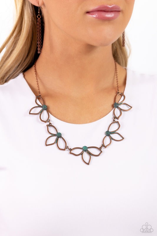 Petal Pageantry - copper - Paparazzi necklace