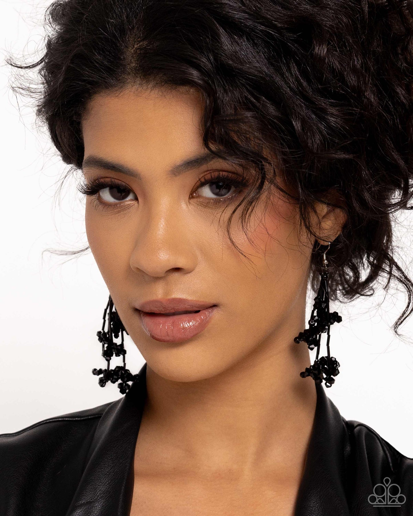 Petaled Precipitation - black - Paparazzi earrings