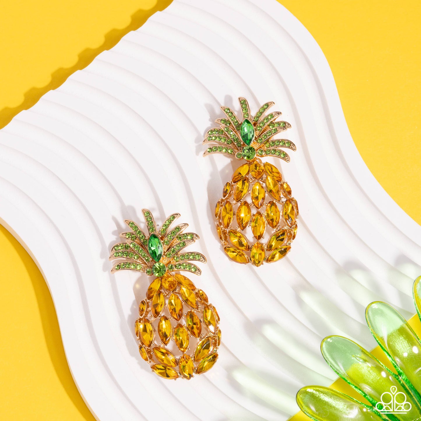 Pineapple Pizzazz - yellow - Paparazzi earrings