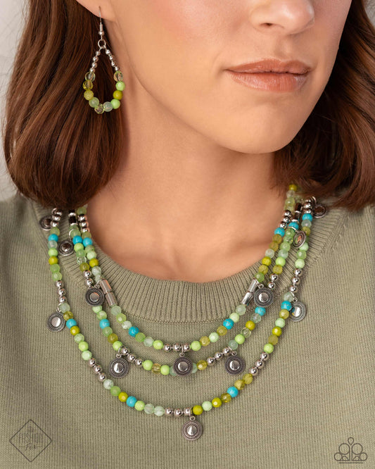 Piquant Pattern - green - Paparazzi necklace