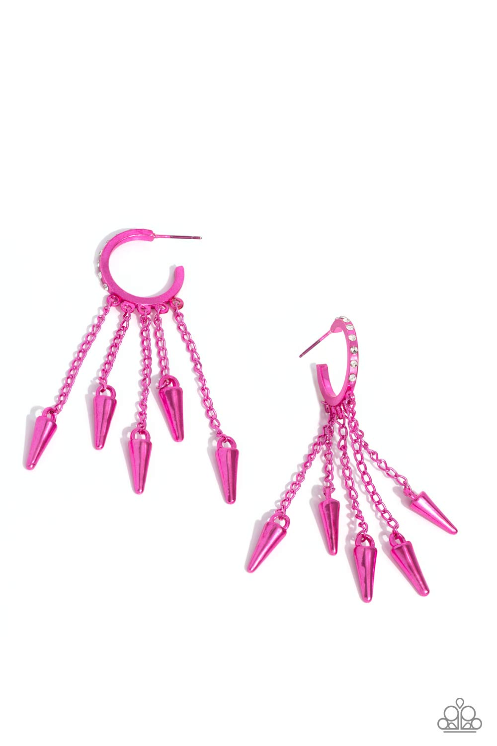 Piquant Punk - pink - Paparazzi earrings