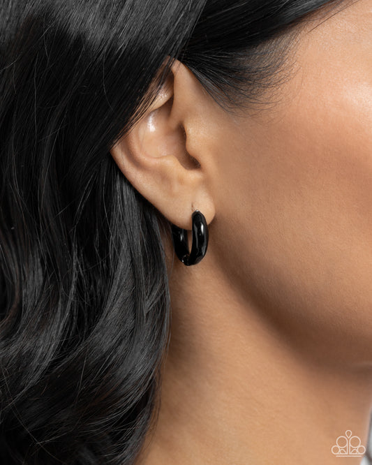 Pivoting Paint - black - Paparazzi earrings