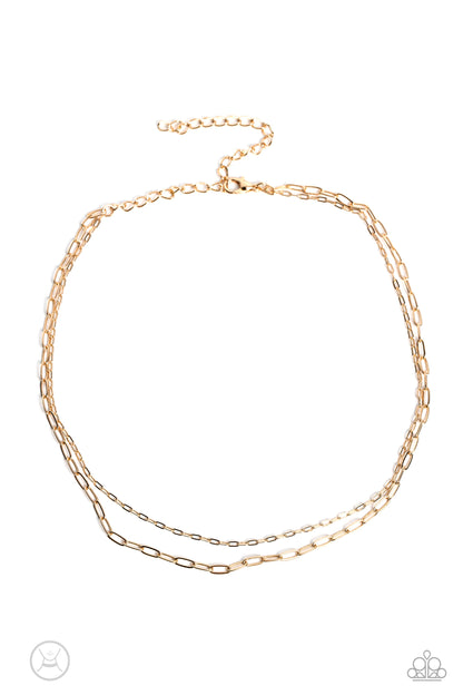 Polished Paperclips - gold - Paparazzi necklace