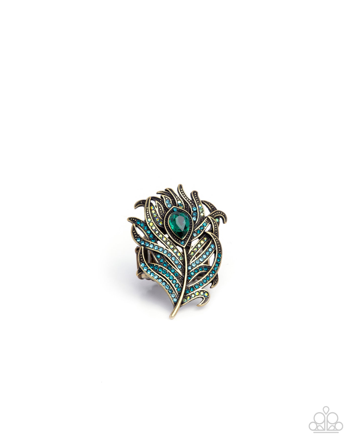 Polished Peacock - brass - Paparazzi ring