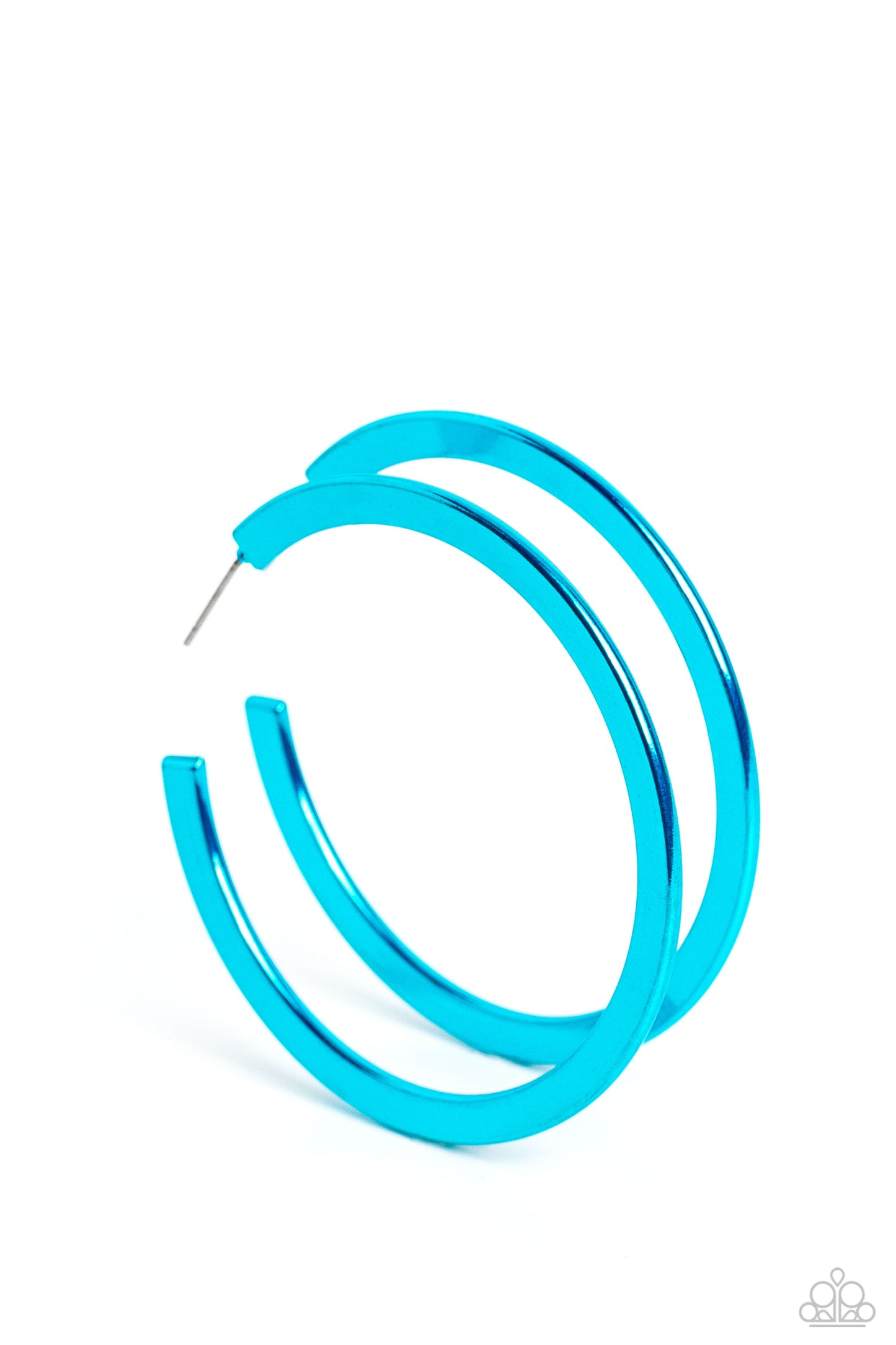 Pop HOOP - blue - Paparazzi earrings