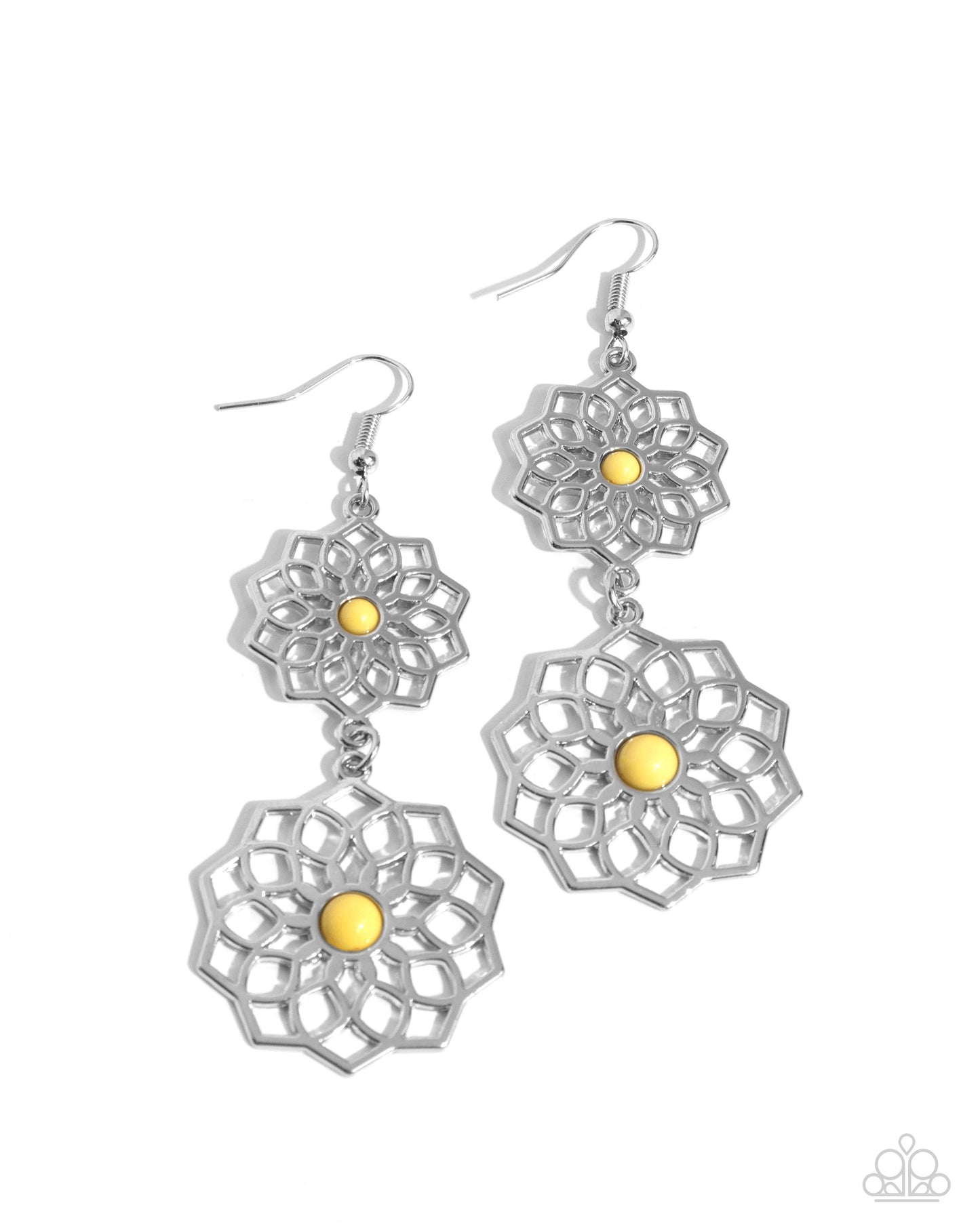 Posh Posy - yellow - Paparazzi earrings