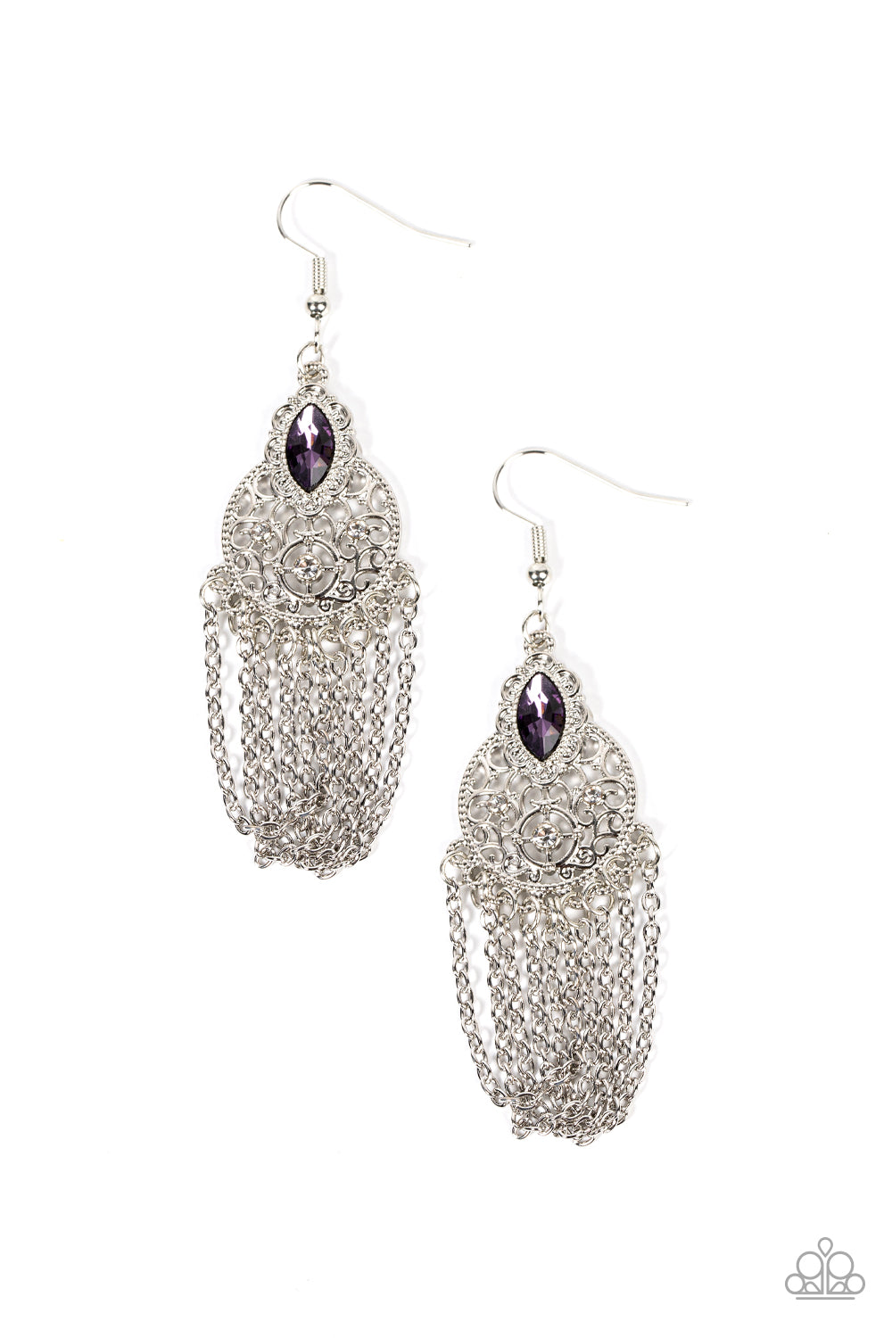 Pressed for CHIME - purple - Paparazzi earrings